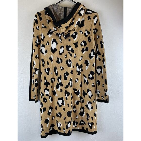 Chico’s Sz 0 (Small) Animal Print Pockets Snap Closure Long Duster Cardigan - Picture 4 of 10